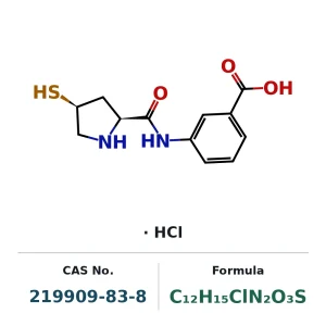 3-[(2S,4S)-4-Mercaptopyrrolidine-2-carboxamido]benzoic acid hydrochloride CAS 219909-83-8