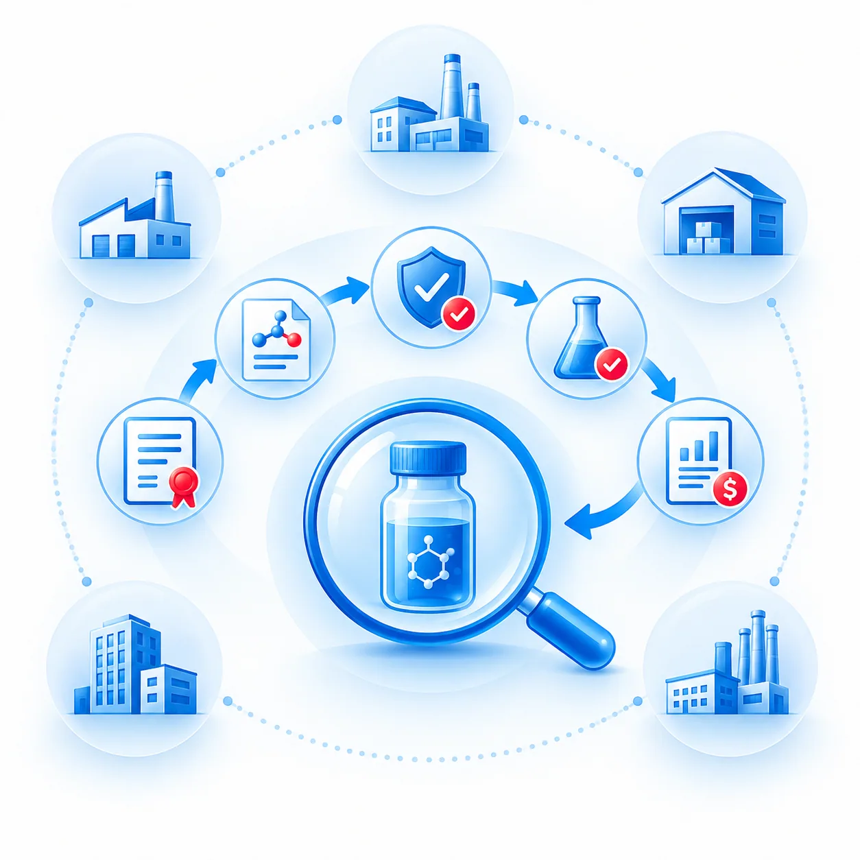 Chemical sourcing and supply coordination